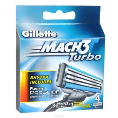 3 عدد یدک ژیلت مچ تری توربو + 1 یدک فیوژن پروگلاید 3 MACH3 TURBO & 1 FUSION PROGLIDE Razor Blades