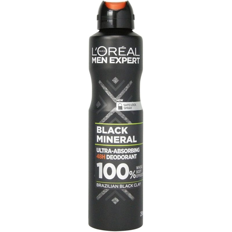 اسپری ضدتعریق لورال بلک مینرال LOreal Men Expert Black Mineral حجم 250 میلی لیتر