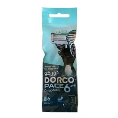 تیغ دورکو ۶ لبه مدل DORCO Pace6 بسته 1 عددی