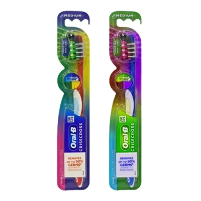 مسواک اورال-بی مدل CRISSCROSS GUM CARE INDICATOR با برس متوسط