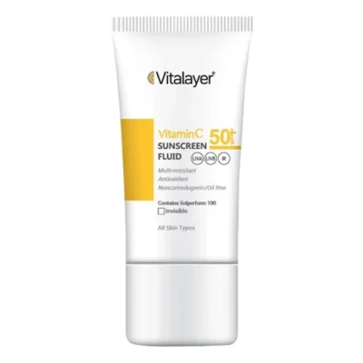 کرم ضد آفتاب رنگی ویتالیر با SPF50 دارای ویتامین C مناسب انواع پوست حجم 40 میلی لیتر